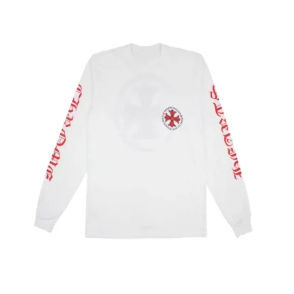 Chrome Hearts Made in Hollywood Plus Cross L/S T-shirt White/Red