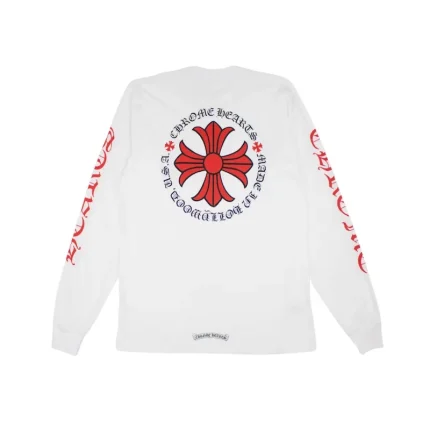 Chrome Hearts Made in Hollywood Plus Cross L/S T-shirt White/Red