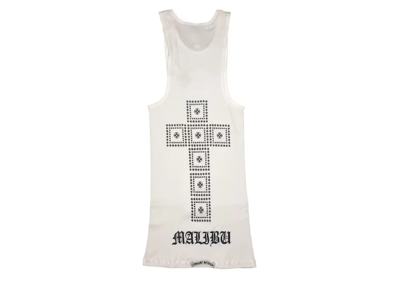 Chrome Hearts Malibu Exclusive Cross Tank Top White Chrome Hearts Malibu Exclusive Cross Tank Top White