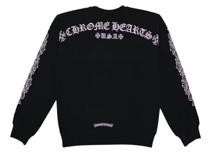 Chrome Hearts Matty Boy Shoulder Logo Crewneck Black/Pink