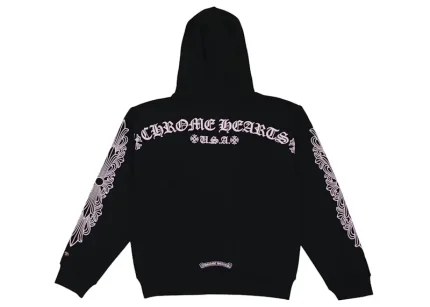 Chrome Hearts Matty Boy Shoulder Logo Hoodie Black/Pink