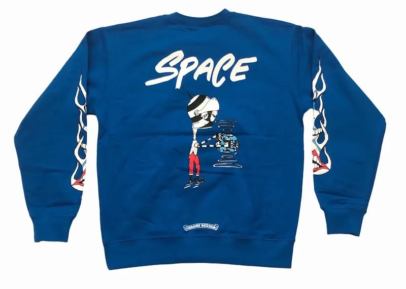Chrome-Hearts-Matty-Boy-Space-Crewneck-Sweatshirt-Blue Chrome Hearts Matty Boy Space Crewneck Sweatshirt Blue
