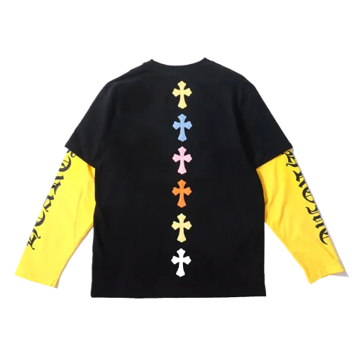 Chrome-Hearts-Mens-Long-Sleeve-T-shirt-Sweatshirt-1 Vibrant Leather Cross Chrome Hearts Long-Sleeve T-Shirt