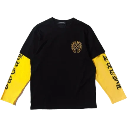 Vibrant Leather Cross Chrome Hearts Long-Sleeve T-Shirt