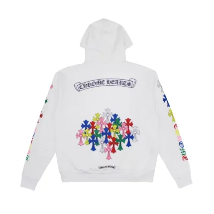 Chrome Hearts Multi Color Cross Hoodie White