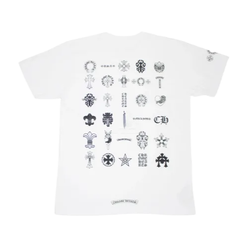 Chrome-Hearts-Multi-Logo-Short-Sleeve-T-Shirt-1 Multiple Chrome Hearts Logo T-Shirt