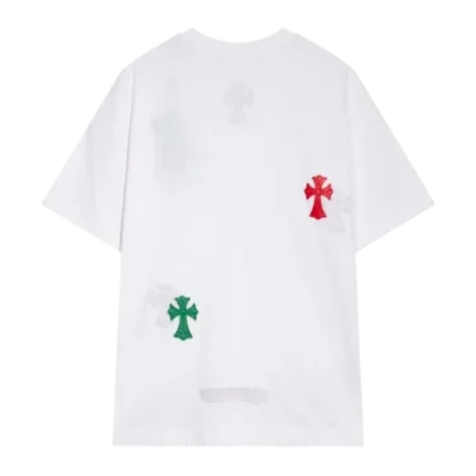 Chrome Hearts Multicolor leather Cross Short Sleeved T-Shirt