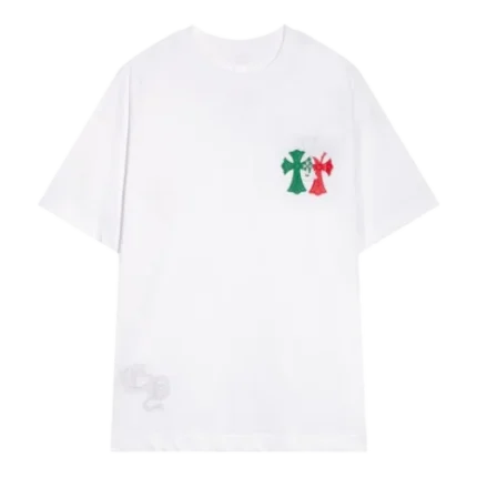 Chrome Hearts Multicolor leather Cross Short Sleeved T-Shirt