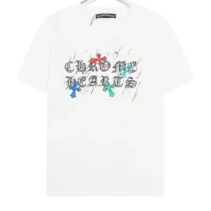 Chrome Hearts Multicolor Logo Short Sleeved T-Shirt