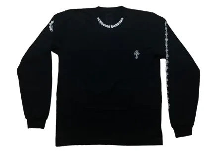 Chrome Hearts Neck Logo Cross Sleeve L/S T-shirt Black