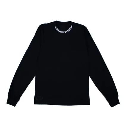 Chrome Hearts Neck Logo Floral Cross L/S T-shirt Black