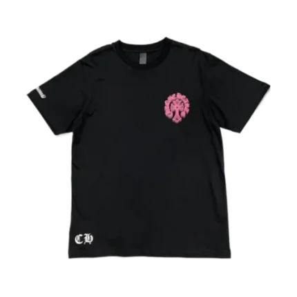 Chrome Hearts Holographic Pink Cross T-Shirt Black