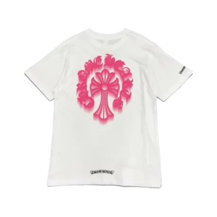 Chrome Hearts Pink Holographic Cross T-Shirt