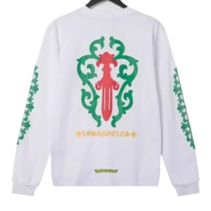 Chrome Hearts Rose Cross Floral Vine Sword Long Sleeve T-Shirt