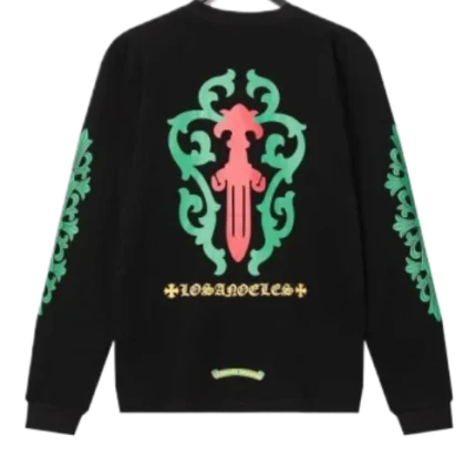 Chrome Hearts Rose Cross Floral Vine Sword Long Sleeve T-Shirt