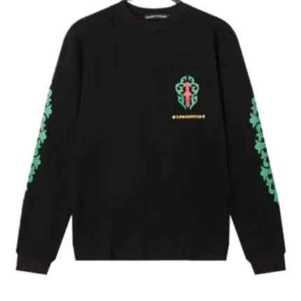 Chrome Hearts Rose Cross Floral Vine Sword Long Sleeve T-Shirt