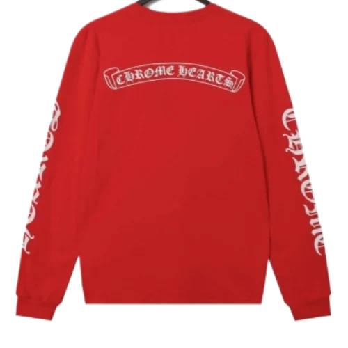Chrome-Hearts-Sanskrit-Long-Sleeve-T-shirt-5 Chrome Hearts Logo Sanskrit Red Long Sleeve T-Shirt