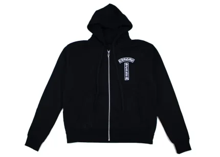 Chrome Hearts Single Floral T Logo Zip Up Hoodie Black