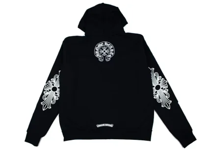 Chrome Hearts Single Floral T Logo Zip Up Hoodie Black