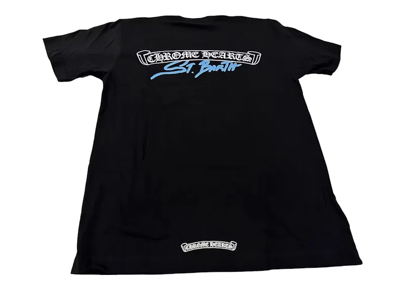 Chrome-Hearts-St-Barths-Exclusive-T-shirt-Black-Blue Chrome Hearts St. Barth's Exclusive T-shirt Black/Blue