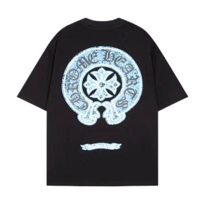 Casual Cool Chrome Hearts Black Tee with Dropped Sleeves