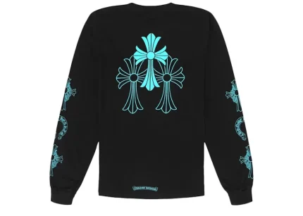 Chrome Hearts Triple Cross Logo L/S T-shirt Black/Blue