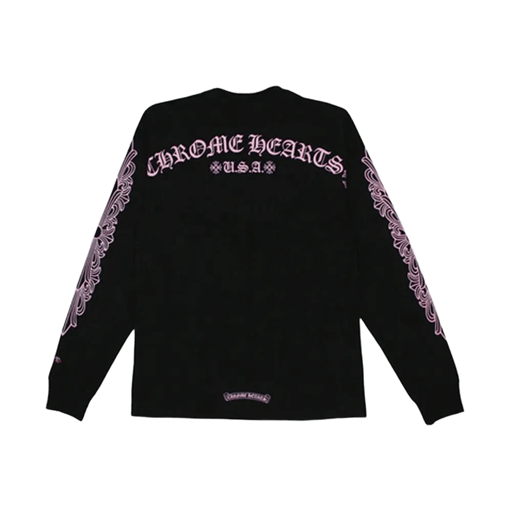 Chrome-Hearts-USA-Pink-PPO-Thermal-Long-Sleeve-T-Shirt Chrome Hearts USA Pink PPO Thermal Long Sleeve T-Shirt
