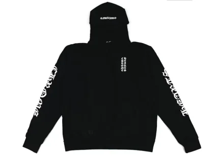 Chrome Hearts Vertical Logo FU Hood Hoodie Black/White