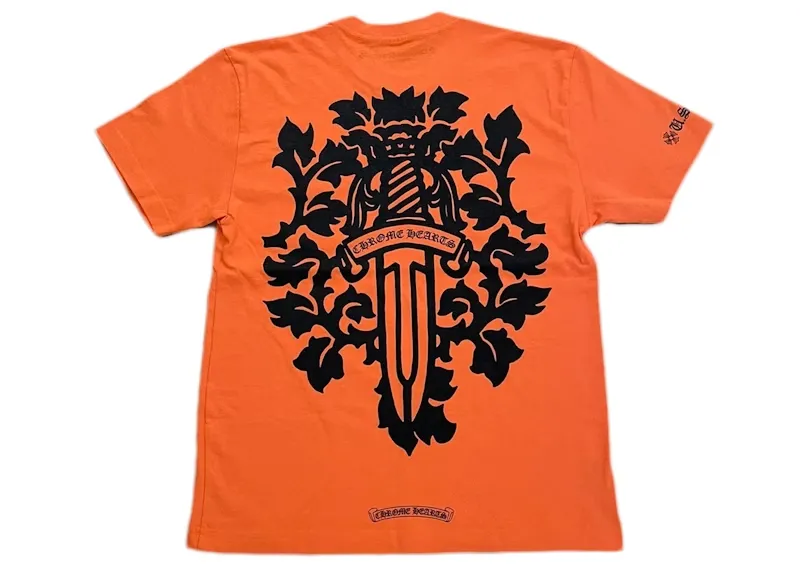 Chrome-Hearts-Vine-Dagger-T-shirt-Orange-Black Chrome Hearts Vine Dagger T-shirt Orange/Black