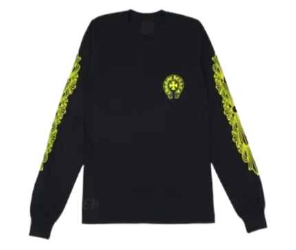 Bold Yellow Chrome Hearts Made In Hollywood Long Sleeve Shirt