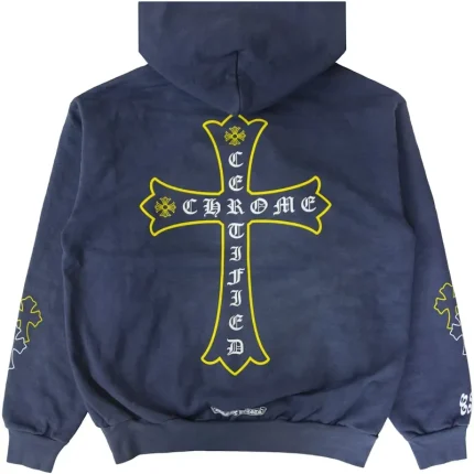 Chrome Hearts x Drake Certified Chrome Hand Dyed Hoodie Washed Blue