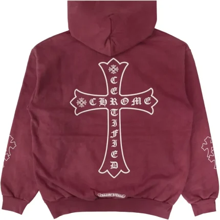 Chrome Hearts x Drake Certified Chrome Hand Dyed Hoodie Washed Red