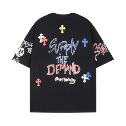 Chrome Hearts Supply The Demand Cross Logo Black Tee