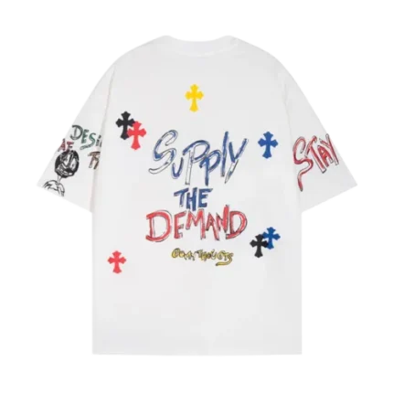 Chrome Hearts Supply The Demand Cross Logo White Tee