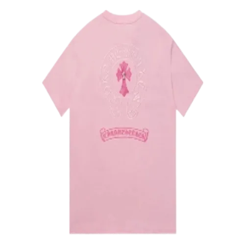 Chrome-hearts-Washed-Pink-Cross-Tee-1 Chrome Hearts Washed Pink Cross T-Shirt