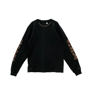 CH Collar Script Logo In Brown Long Sleeve T-Shirt