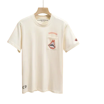 Cream Chrome Hearts Caution T-Shirt