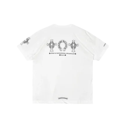 Chrome Hearts White Cross Horseshoe Logo T Shirt