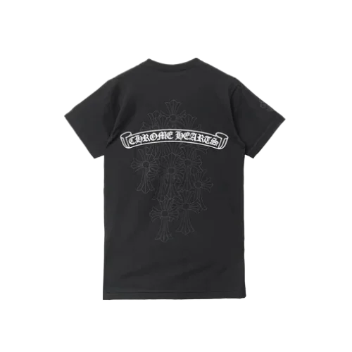 Cross-Pattern-Scroll-Logo-Short-Sleeve-Tee-1 Cross Pattren Chrome Hearts T Shirt