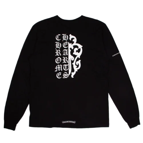 DAGGER-LOGO-LS-TEE-1 Chrome Hearts Dagger Logo Long Sleeve T-Shirt
