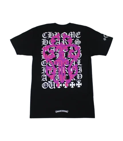 Chrome Hearts Pink Dagger Short Sleeve T-Shirt