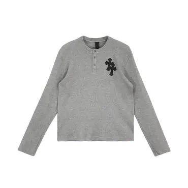 CH Gray Leather Cross Patch Long Sleeve Tshirt