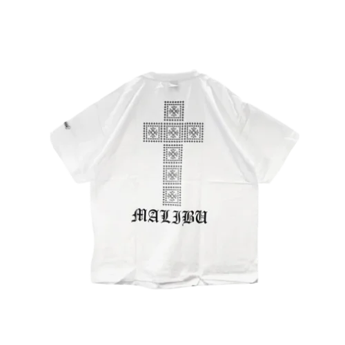 MALIBU-Exclusive-Cross-Logo-Short-Sleeve-T-shirt-1 Chrome Hearts Plus Logo Shirt