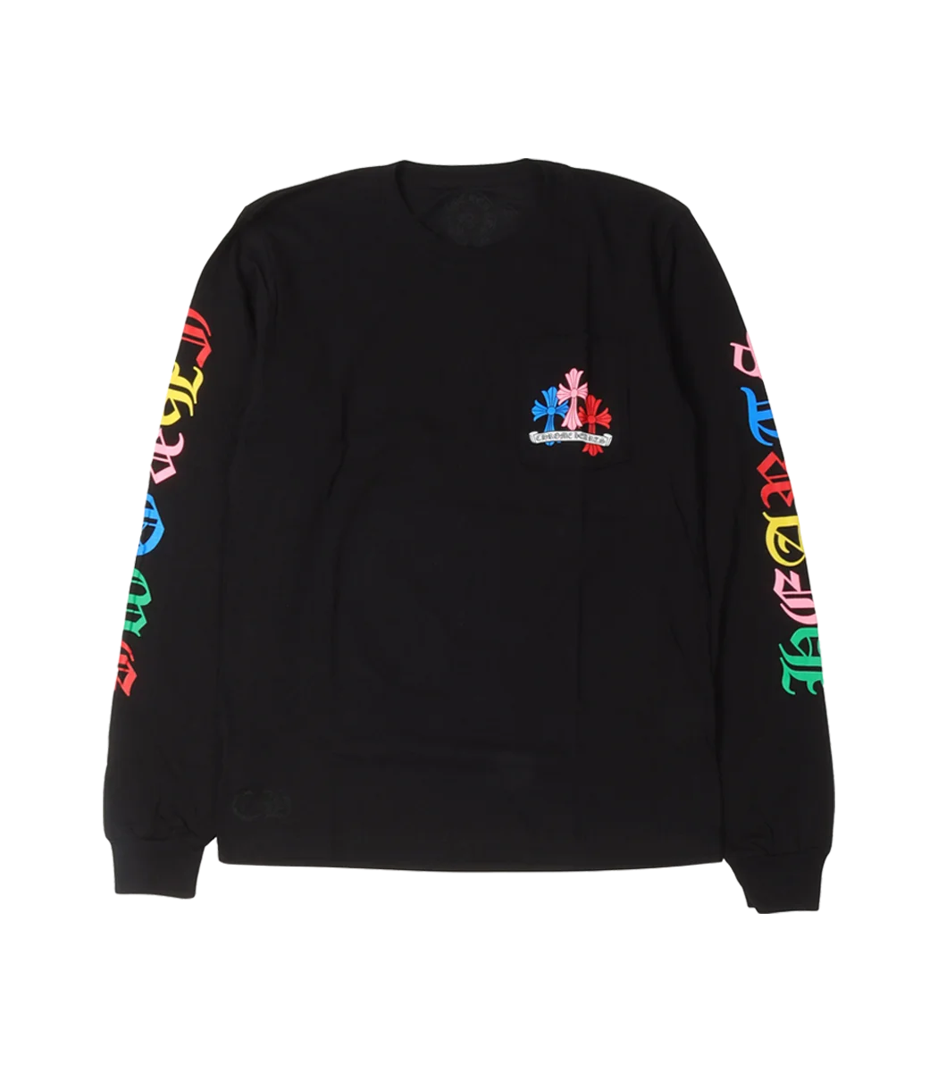 Multicolor-Cross-Long-Sleeve-T-Shirt-2 Chrome Hearts Multicolor Cross Long Sleeve T Shirt