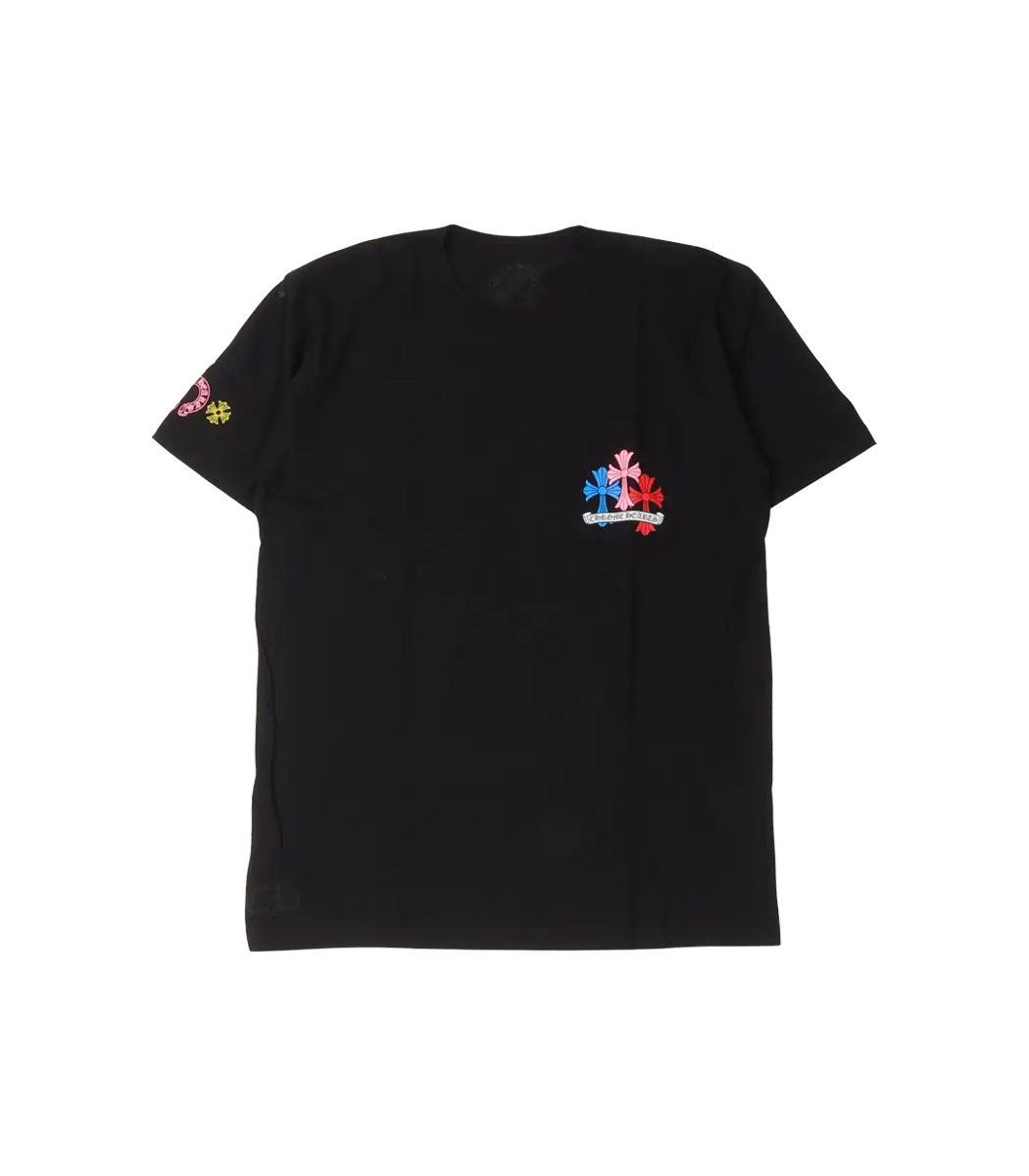 Multicolor-Cross-T-Shirtba-Black Chrome Hearts Multicolor-Cross-T-Shirt Black