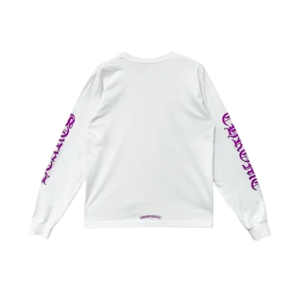 Chrome Hearts Purple Neck Script Logo Long Sleeve Tee