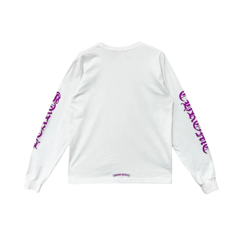 Purple_Neck_Script_Logo_Long_Sleeve_Tee_1-transformed Chrome Hearts Purple Neck Script Logo Long Sleeve Tee