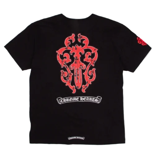 RED-DAGGER-POCKET-TEE-1 Chrome Hearts Red Dagger Pocket T-Shirt