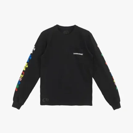 Chrome Hearts Scroll Logo Multi Color Crosses Long Sleeve Tshirt