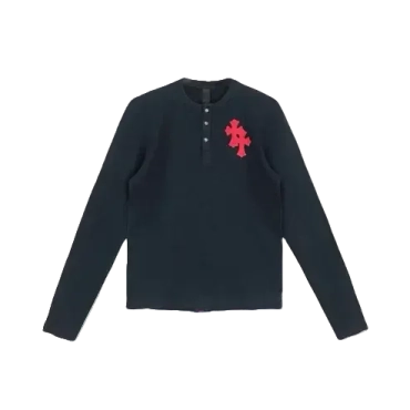Chrome Hearts Leather Cross Patch Long Sleeve Tshirt